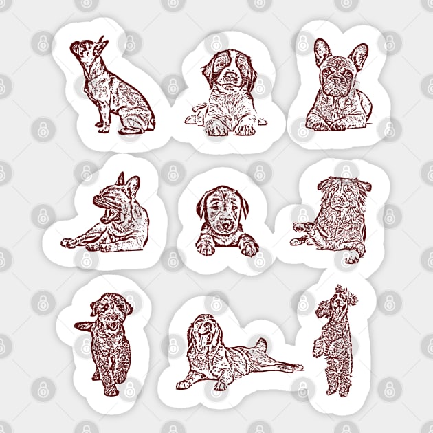 A Bunch of The Dogs Sticker by TwirlArt